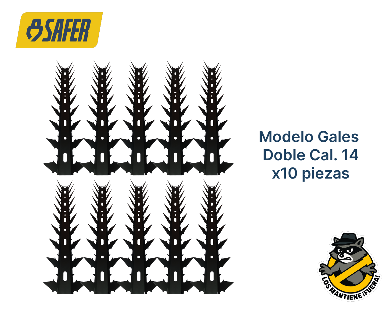 10 Puntas de Seguridad Modelo Gales Doble