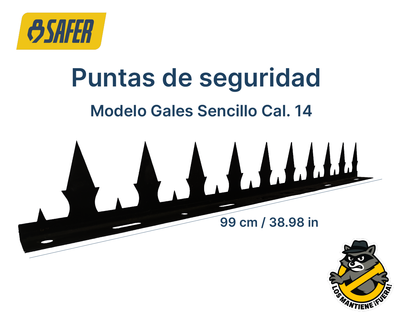 10 Puntas de Seguridad Modelo Gales Sencillo