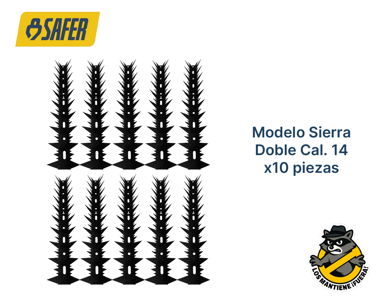 10 Puntas de Seguridad Modelo Sierra Doble