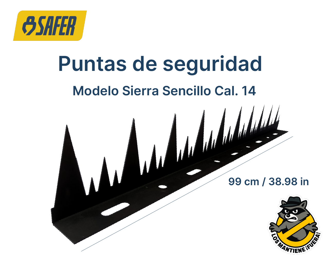 10 Puntas de Seguridad Modelo Sierra Sencillo