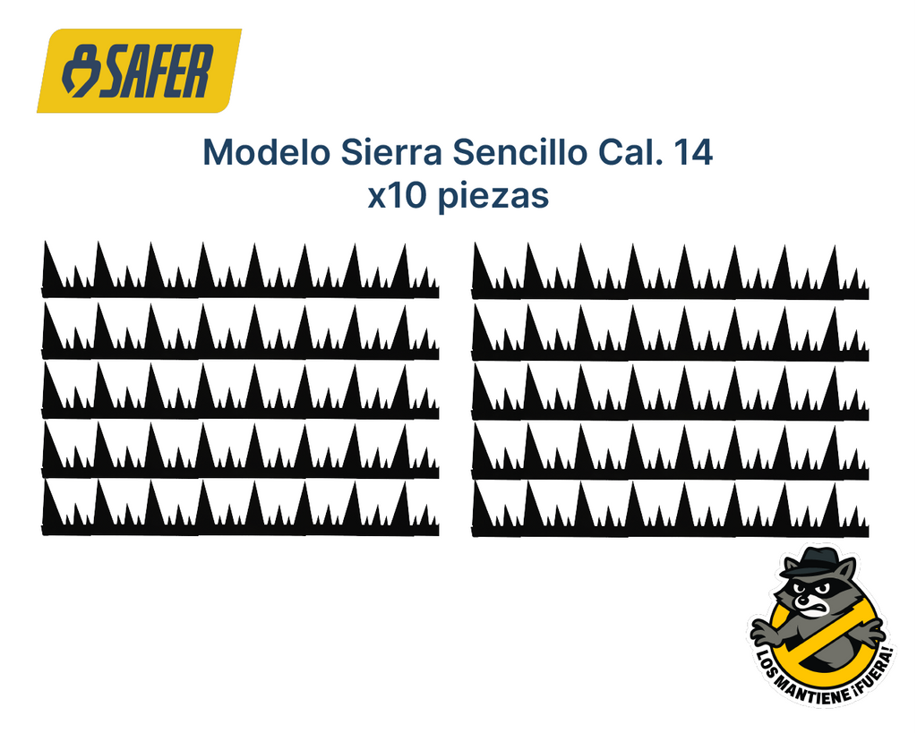 10 Puntas de Seguridad Modelo Sierra Sencillo