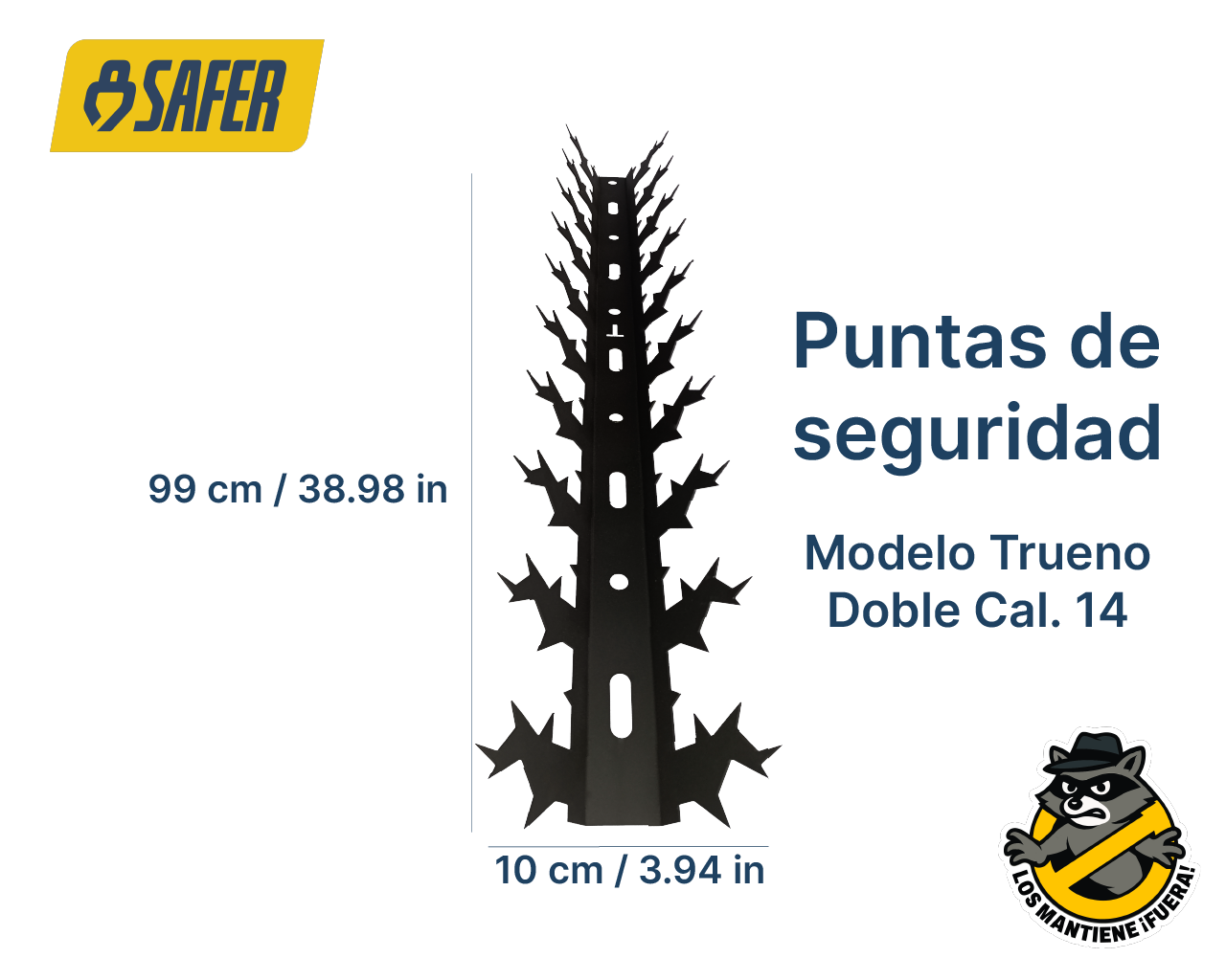 10 Puntas de Seguridad Modelo Trueno Doble