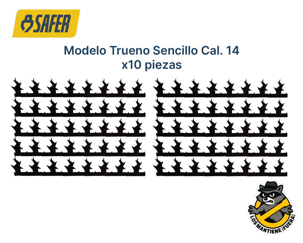 10 Puntas de Seguridad Modelo Trueno Sencilla